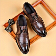H 88571 Men's Embroidered Pointed Toe Shoes ��ʿ����ƤЬ