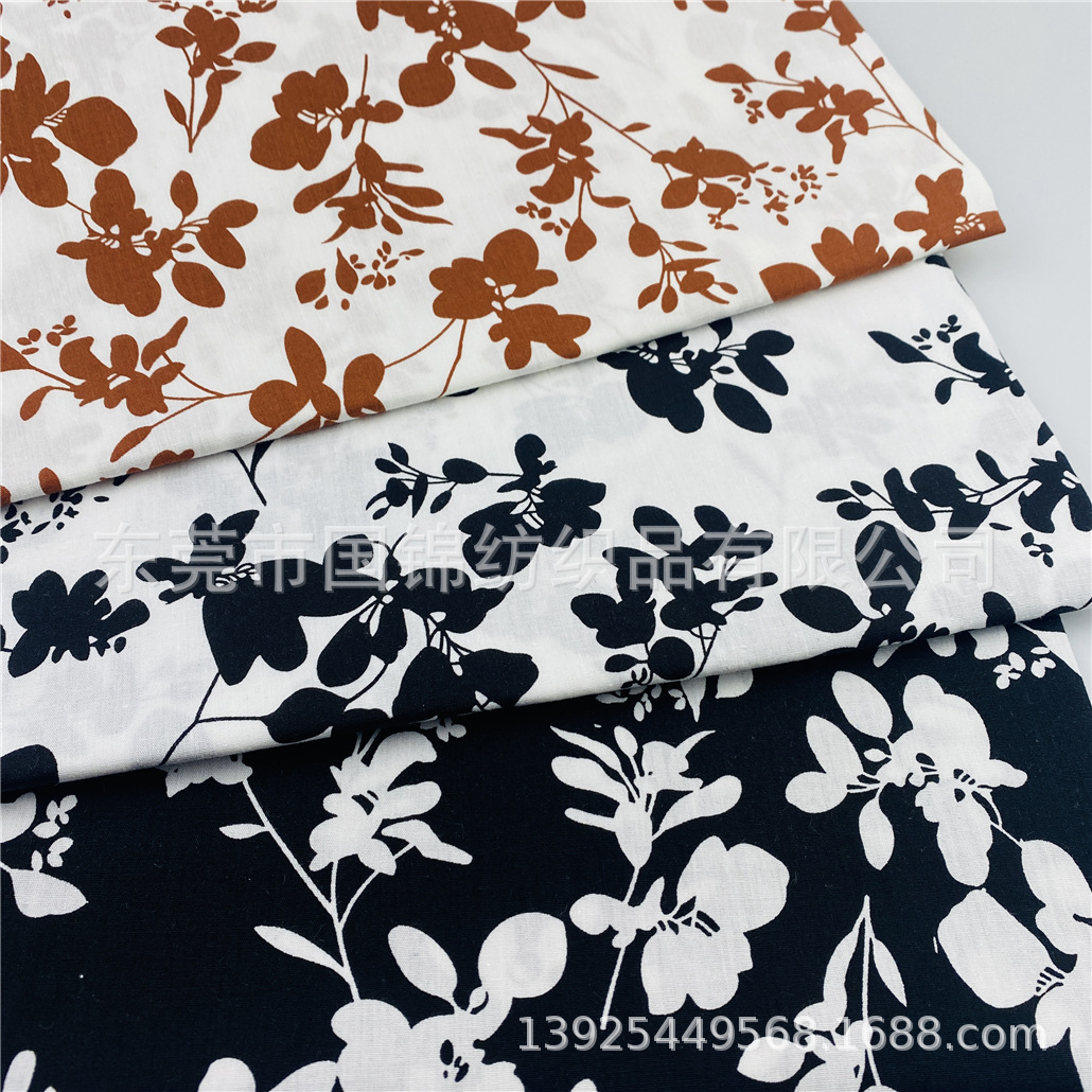 秋季新款印花布 40支棉布印花 简约时尚服装衬衣连衣裙面料
