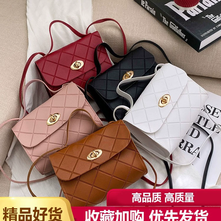 Одно плечо стеганная сумка‑handbag, модный ручной кроссбоди, лёгкая 0,082 кг, с поворотной застёжкой