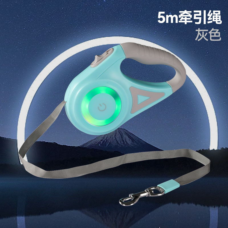 Nueva LED luminosa correa retráctil automática correa de perro suministros para mascotas Correa transfronteriza al por mayor