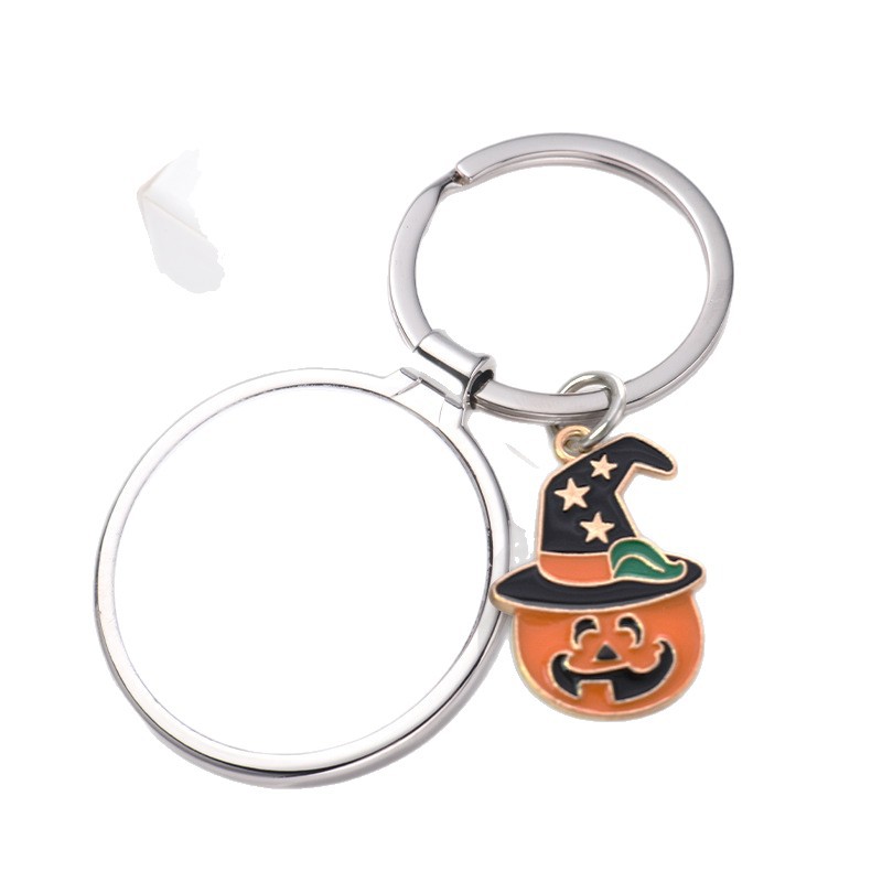 Elf de calabaza guisa amarilla fantasma llavero colgante adornamiento de Halloween soporte de stock en blanco sublimación térmica transfronteriza