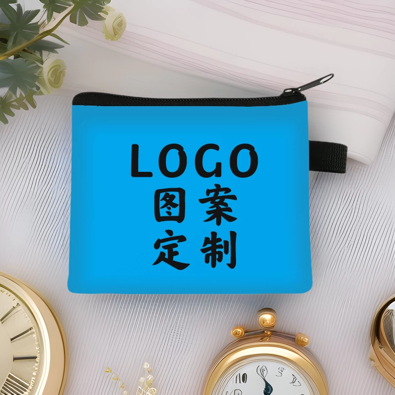 Индивидуальный кошелек для мелочи с цветной термотрансферной печатью, миниатюрная сумочка, сумка для хранения наушников из полиэстерового холста, оптовая продажа от производителя маленьких сумок