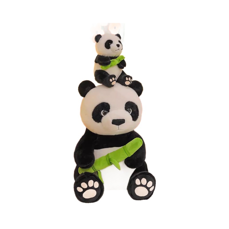 El nuevo panda gigante sostiene un muñeco de peluche de bambú, una muñeca, un regalo para un novio y una novia, un recuerdo de Chengdu