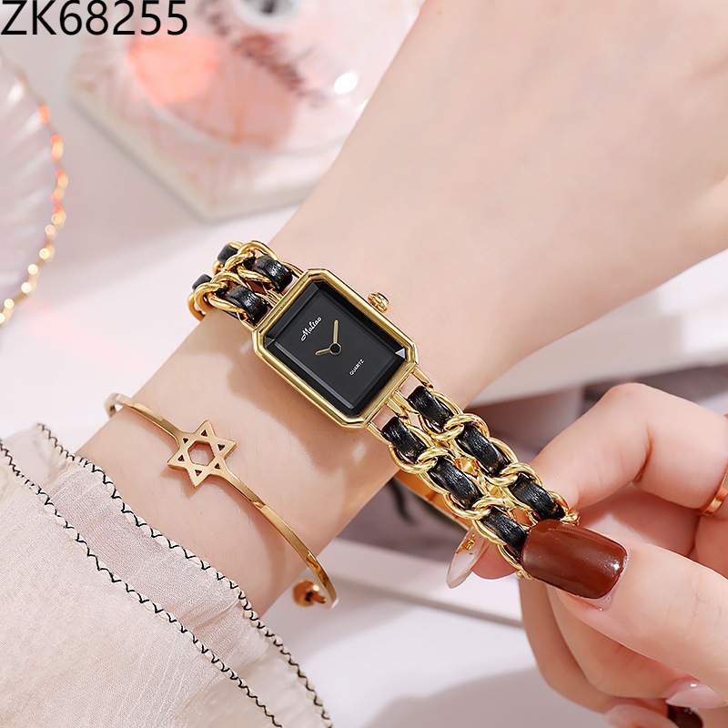 Anna Xiaoxiang Middle Ancient Watch Same Style Women's Woven Belt Fashion Watch Internet Celebrity Live Little Red Riding Book recommend Quartz Watch