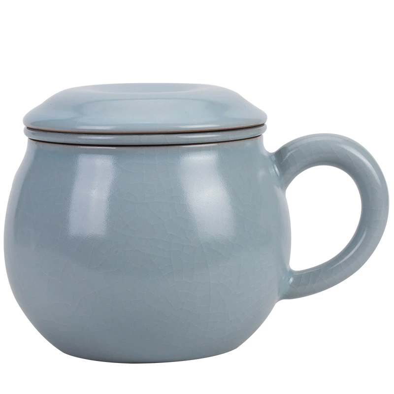 Чайная чашка с фильтром и крышкой Tianqing Ru kiln, керамическая чашка для разделения чая и воды, офисная чашка, подарок