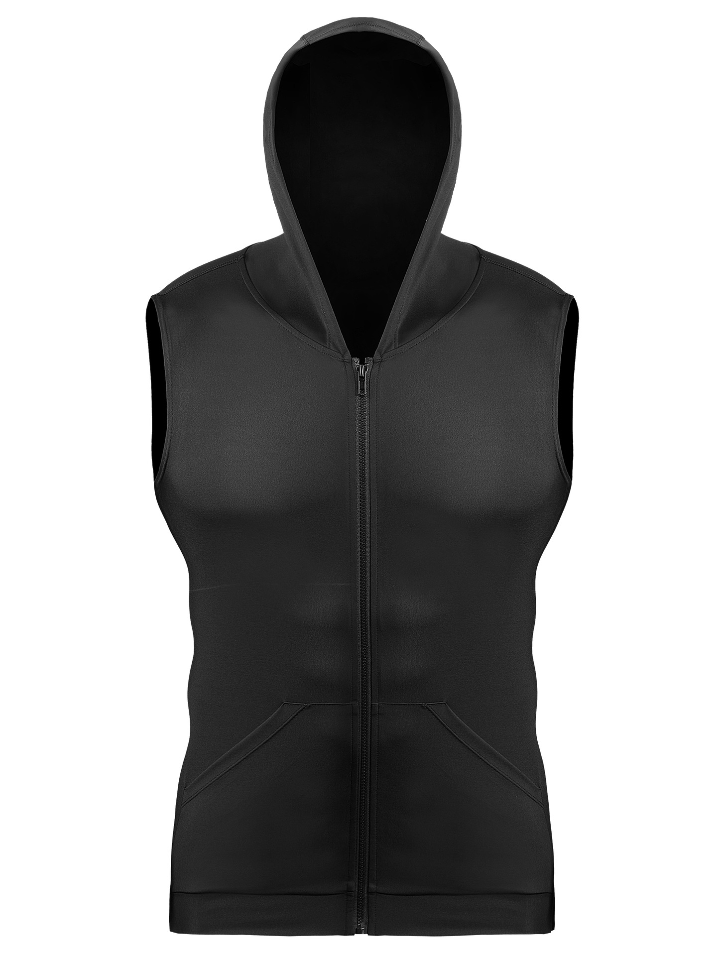 Verano nueva chaqueta con capucha de los hombres deportes fitness chaleco sin mangas Delgado suéter cremallera image 7