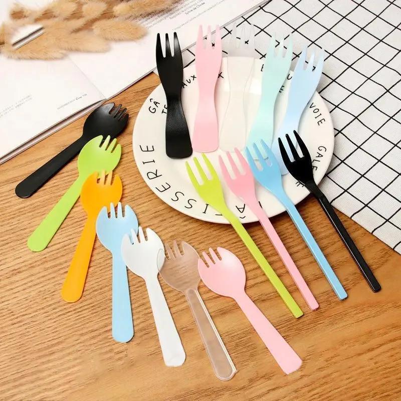 【Available for delivery in Xinjiang】Disposable fork and spoon, dessert spoon, takeaway cake, dessert, ice cream spoon, good tableware