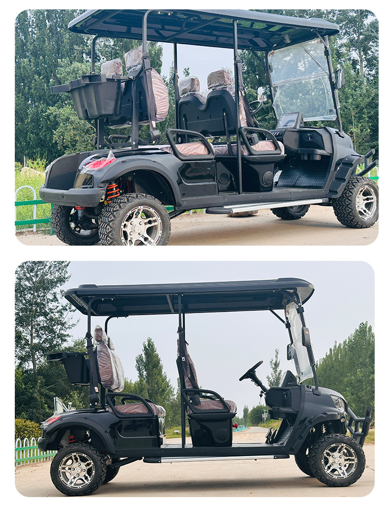 Electric Golf Cart, Tourist Attraction Four-Wheel Sightseeing Vehicle, Factory Direct Sales, Foreign Trade Export, 4-Seater, Cross-Border