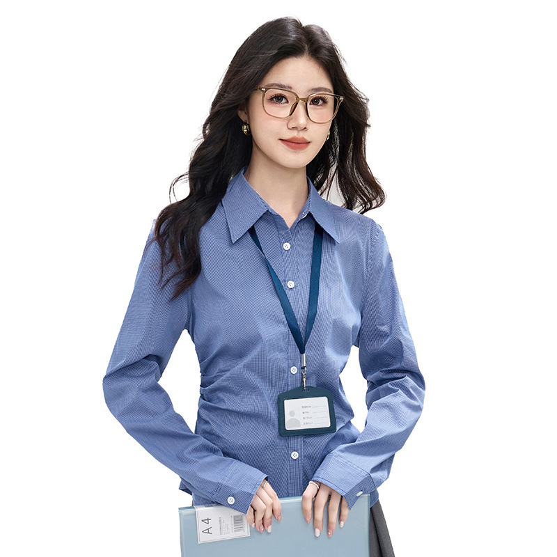 法式复古风长袖衬衫女2025年秋季新款设计感职业修身显瘦百搭上衣|undefined