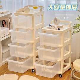 抽屉式家用桌下零食玩具储物柜收纳柜移动分层小推车免安装置物架