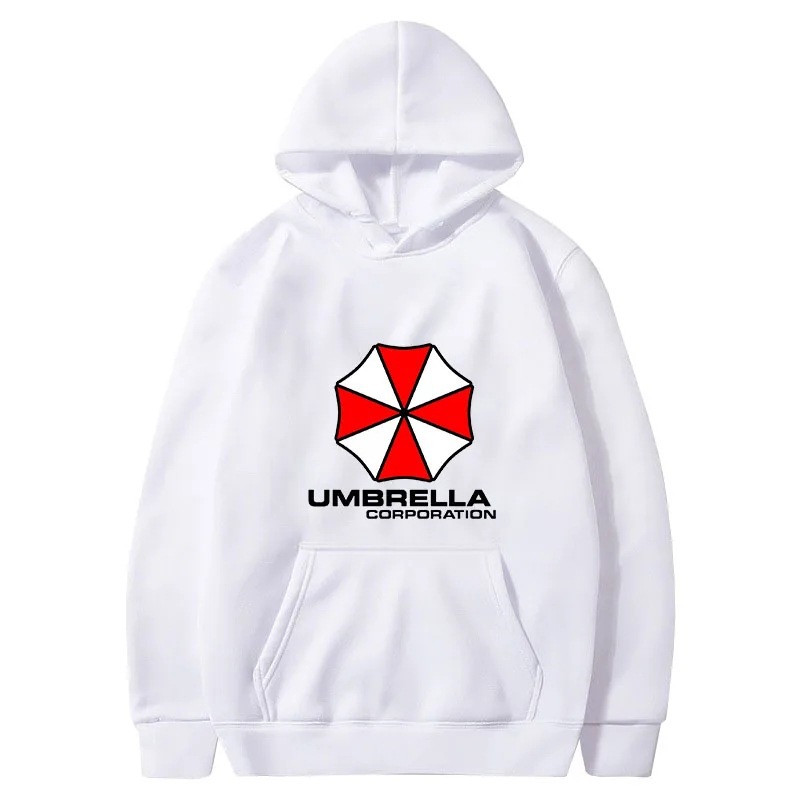 Red And White Protective Umbrella Hoody Men's Personality Lo