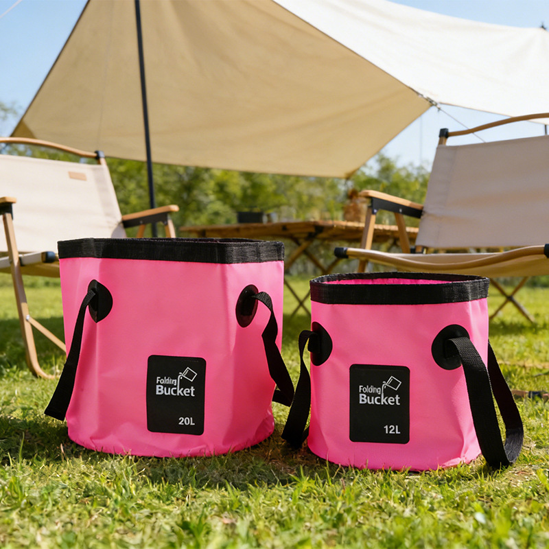 便携式户外可折叠式水桶钓鱼收纳帆布包手提野营储水桶洗车水桶