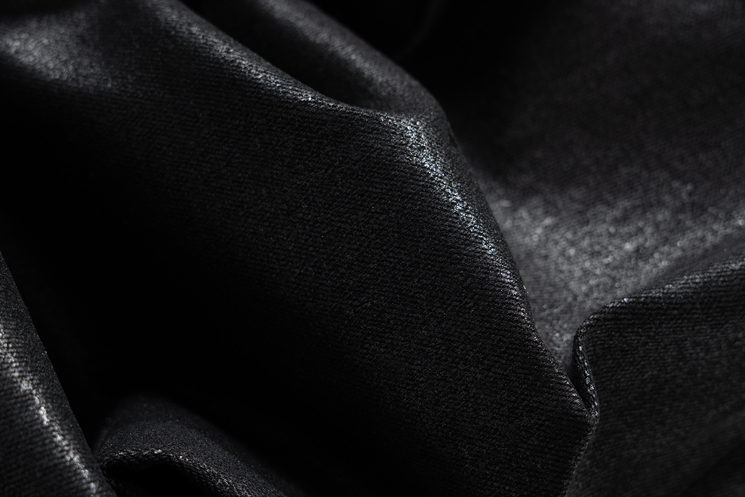 Jean évasé en similicuir enduit pour homme – Pantalon large délavé vintage (90 % coton, M-XXL, noir)_voghion.com