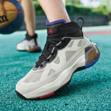 新款跨境梭织篮球鞋男战靴高帮耐磨减震运动休闲鞋时尚透气跑步鞋