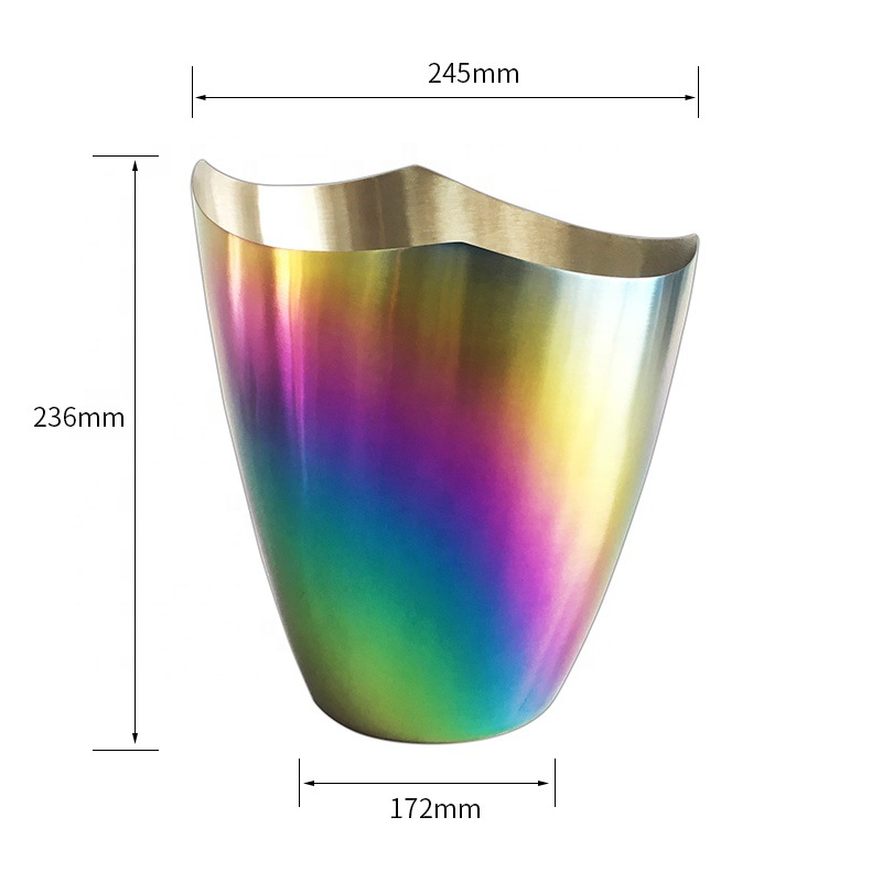 Venta directa de fábrica europea y americana Venta caliente lingote de acero inoxidable cubo de hielo bar suministros Cubo de vino Cubo de champán Cubo de vino colorido