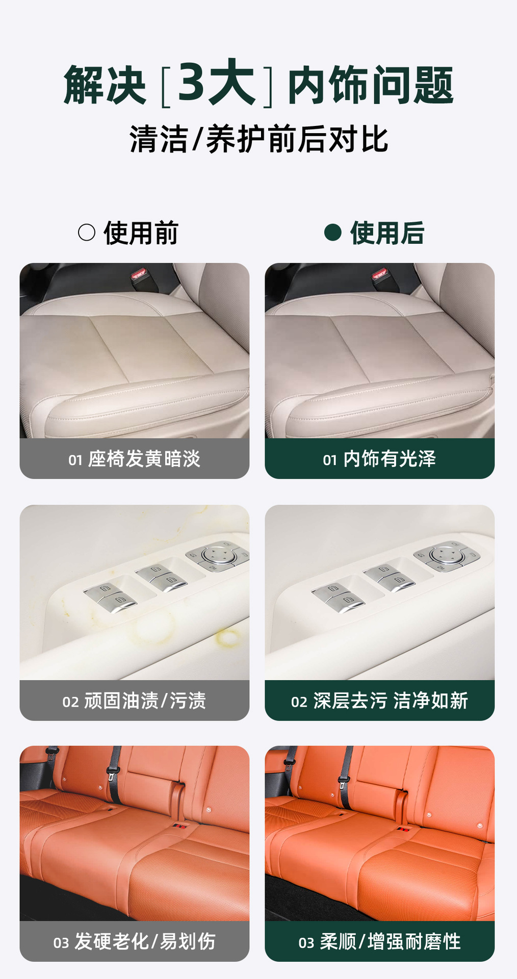 Suitable for Ideal Car Leather Seat Maintenance Agent Official Store Same Style Cleaner Car Interior Accessories Supplies