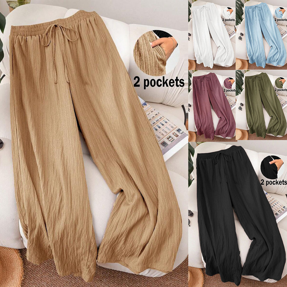 2025 Autumn/Winter New Amazon Cross-Border European and American Plus Size Women's High-Waisted Draped Loose Casual Wide-Leg Pants