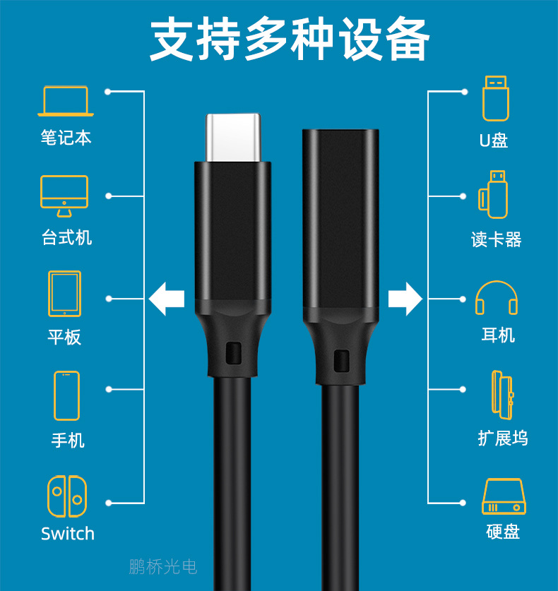 PQ106 C male to C female extension cable