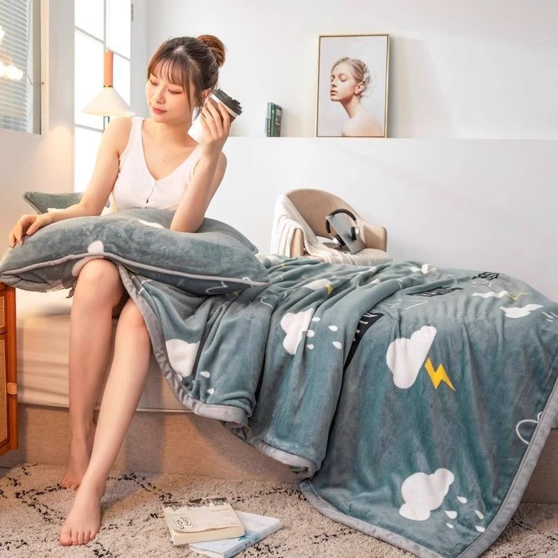 Leche mantas de terciopelo más terciopelo grueso brida coral terciopelo pequeña manta dormitorio de estudiantes dormitorios de invierno