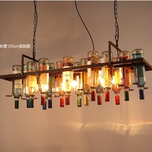 美式复古酒瓶吊灯前台创意个性酒吧咖啡厅店铺led工业风灯具