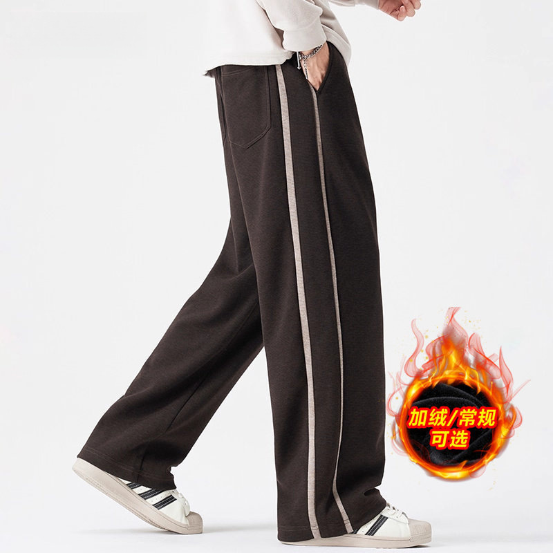 2025 Autumn and Winter American-Style High-End Cotton Wool Casual Pants for Men, Fleece-Lined Loose Straight-Leg Pants, Versatile Sports Sweatpants 2025 Autumn and Winter American-Style High-End Cotton Wool Casual Pants for Men, Fleece-Lined Loose Straight-Leg Pants, Versatile Sports Sweatpants