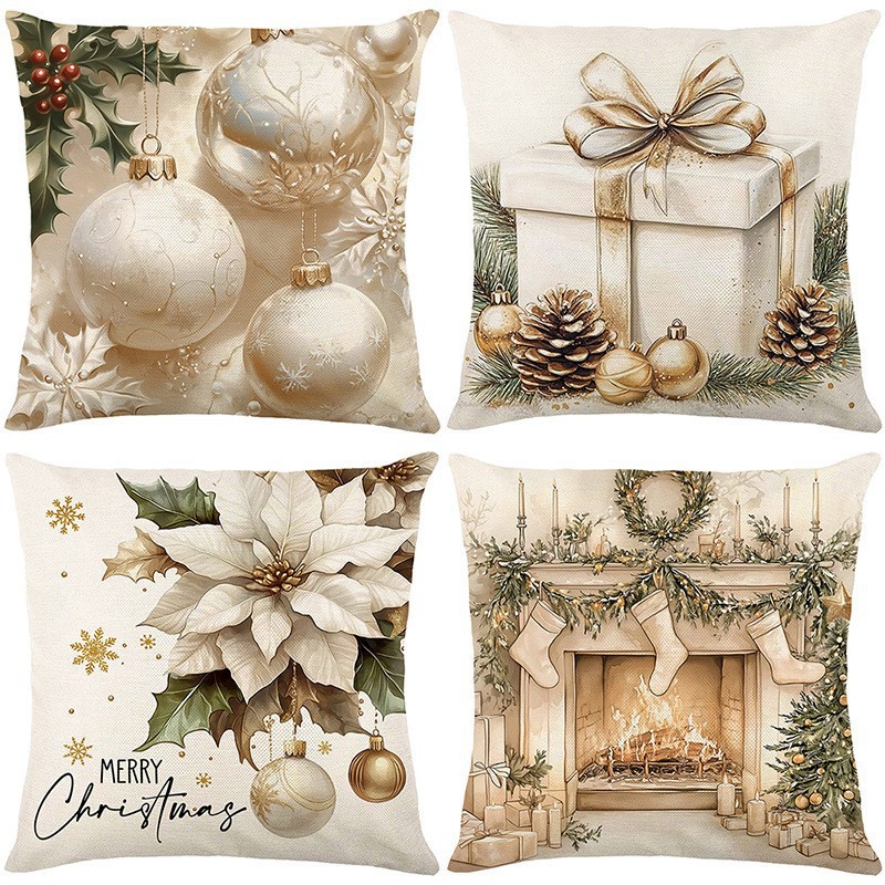 Navidad encontrada explosión abrazo funda de almohada festivales conejo alce decoración sofá atmósfera sensación de lino funda de cojín al por mayor image 22