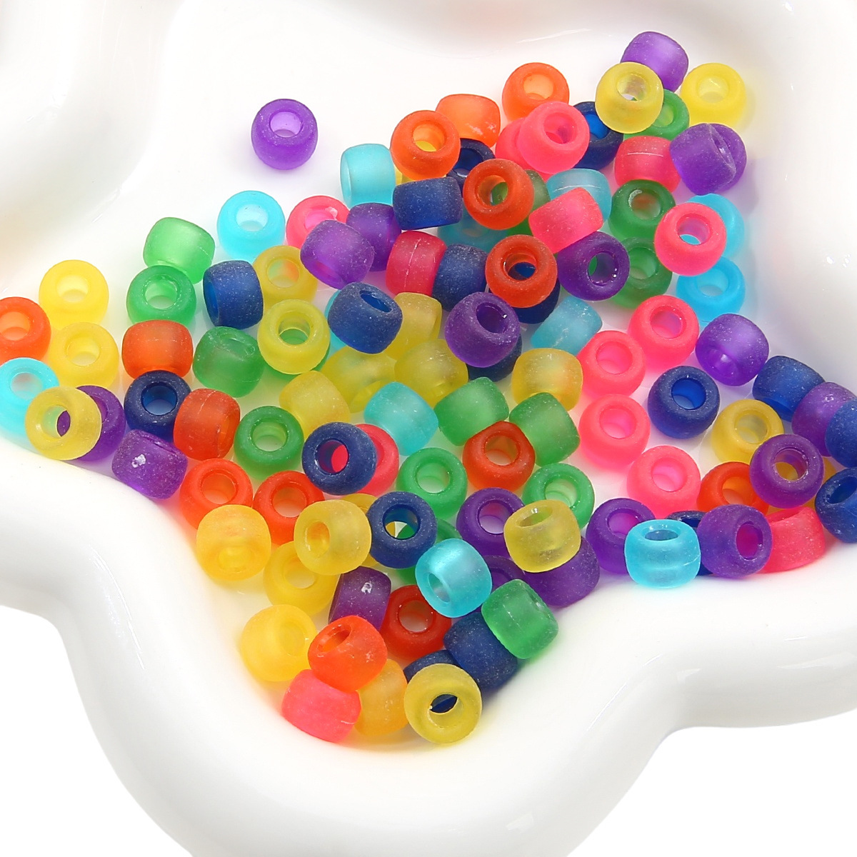 #09 Bucket Beads Transparent Frosted Mixed Colors