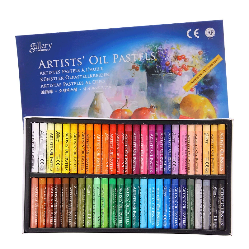 Oil pastels set (MUNGYO) MOPS-50, 50 colors, soft blendable sticks — children’s gift batch