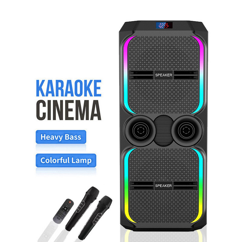 Foreign trade dual 12 inch high power stage performance audio with microphone portable karaoke wireless bluetooth party wedding sound