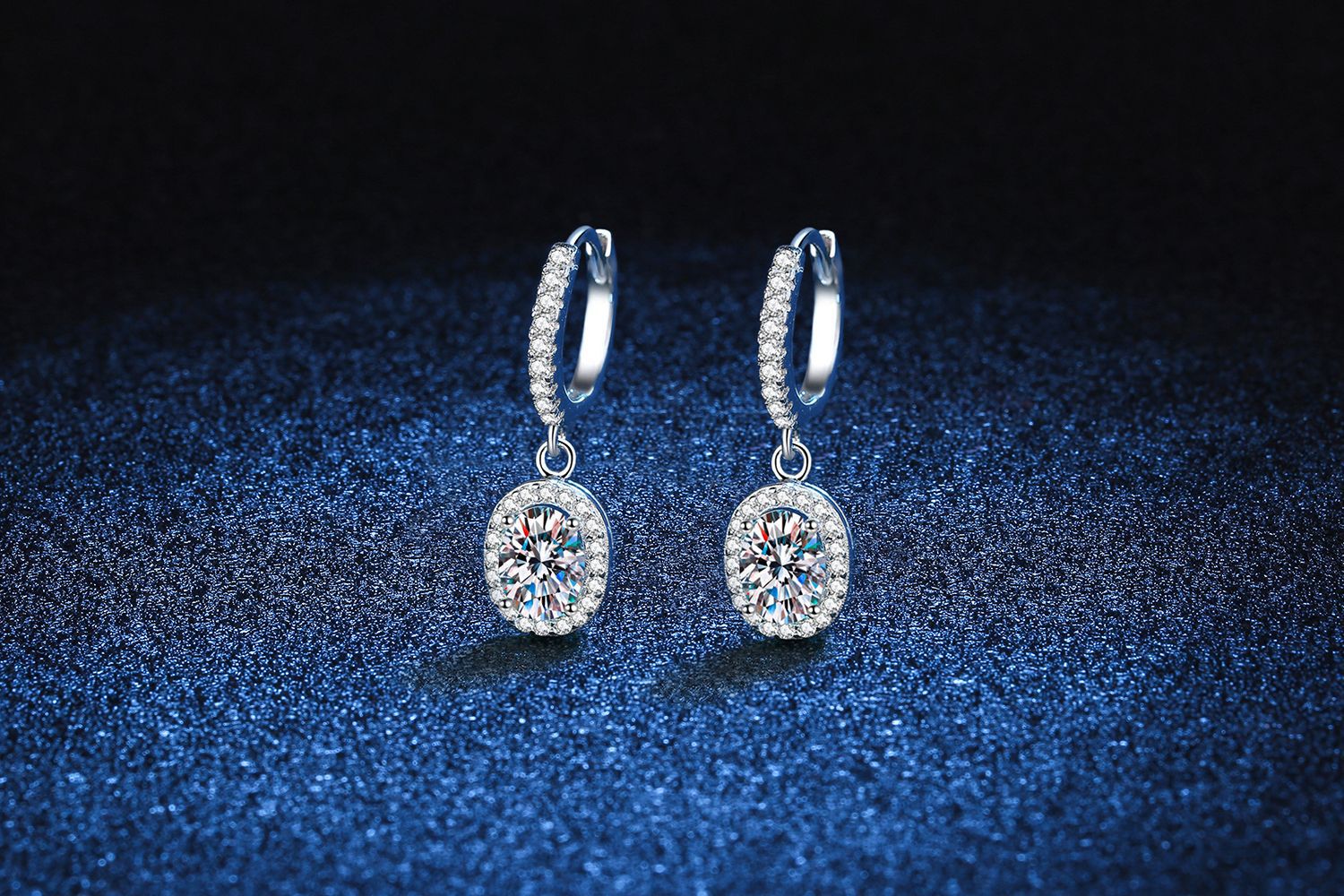 1 karat moissanite stud earrings for women s925 sterling silver platinum plated classic egg-shaped4