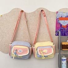 跨境日系可爱小清新撞色小包包女单肩斜挎包大容量森系痛包女包