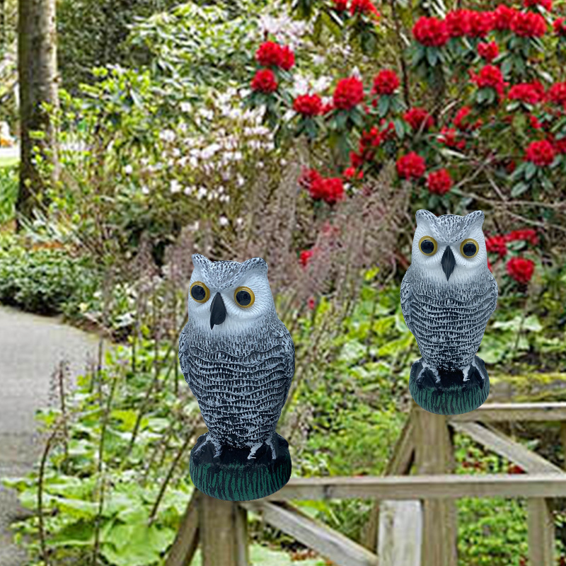 Nuevo disuasor de aves y ratones de plástico con forma de búho para jardín, adorno artesanal para exteriores.