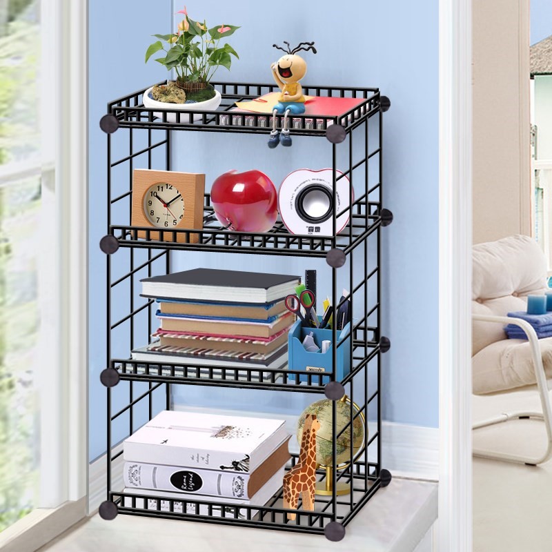創意鐵藝房間收納置物架落地ins風飄窗書架小書柜子簡約桌面整理