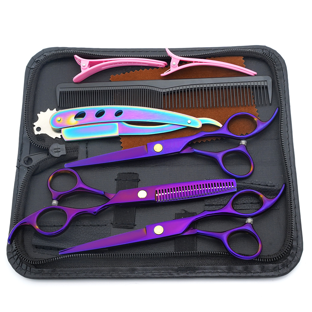 Estilista profesional, tijeras de corte de pelo, corte de pelo, corte de pelo, corte de pelo, corte de dientes fino, juego de corte de belleza con flequillo especial para peluquero
