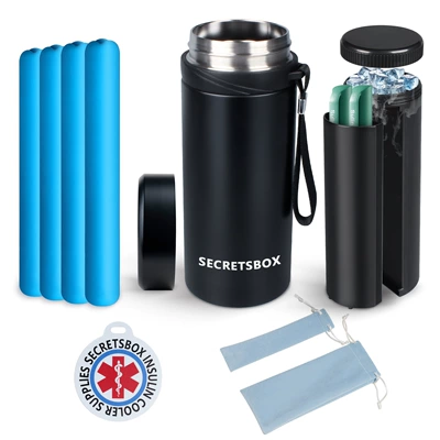 Secretsbox English Version Insulin Refrigerated Box Without Electric Ice Crystal Model Foreign Amazon (Soyuducular) - black-non-electric-model