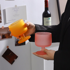 高级感艶消しオレンジ落日暮光の杯ins雰囲気感シャンパングラス甘い杯ワイングラスジュースカップ