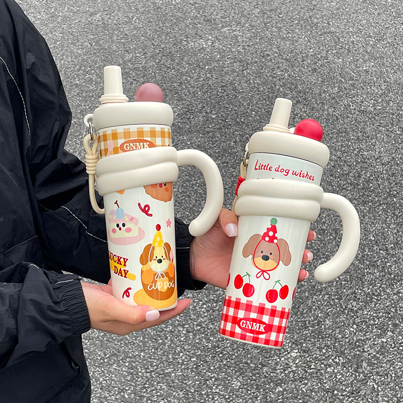 可爱保温杯女生大容量水杯女新款2025高颜值便携双饮泡茶冰霸杯子|undefined