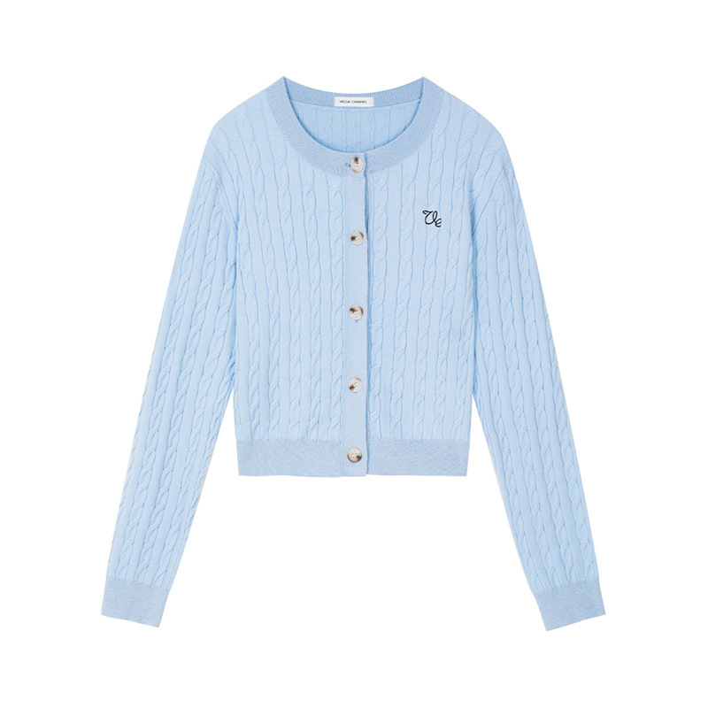 24 invierno Puyuan [en stock] Cardigan de punto de torsión para mujeres otoño invierno de la universidad