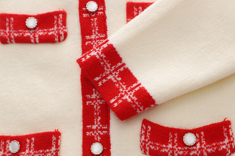 Pulloverkleid für Mädchen mit goldenem Rand, kleiner duftender und minimalistischer Stil, gestricktes zweiteiliges Kleid, Baby-Mädchen,_voghion.com