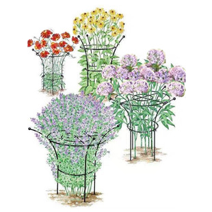 Wrought Iron Outdoor Hydrangea Blue Snowflake Rose Flower Stand Climbing Vine Support Frame Fixed Flower Bracket Plant Support Rod