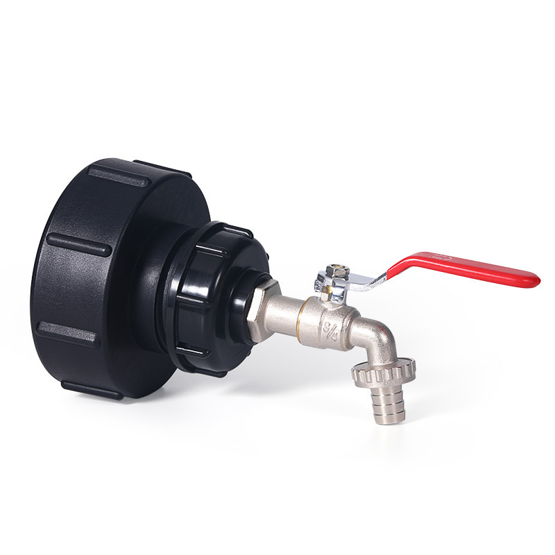 Conector de barril de tonelada IBC transfronterizo 1000 L barril químico S100 * 8 a 60 grifo de latón S80 a 60 grifo