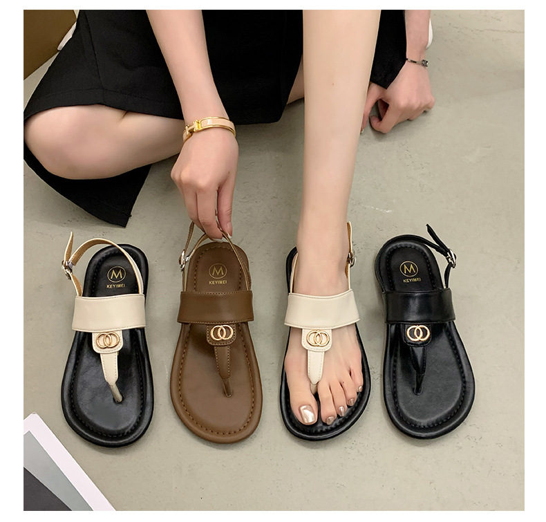 Sommer Neue Net Rot Retro Flip Flop Sandalen Frauen S Ins Trendy Nische Design Sinn Meer Flache Strand Schuhe_voghion.com