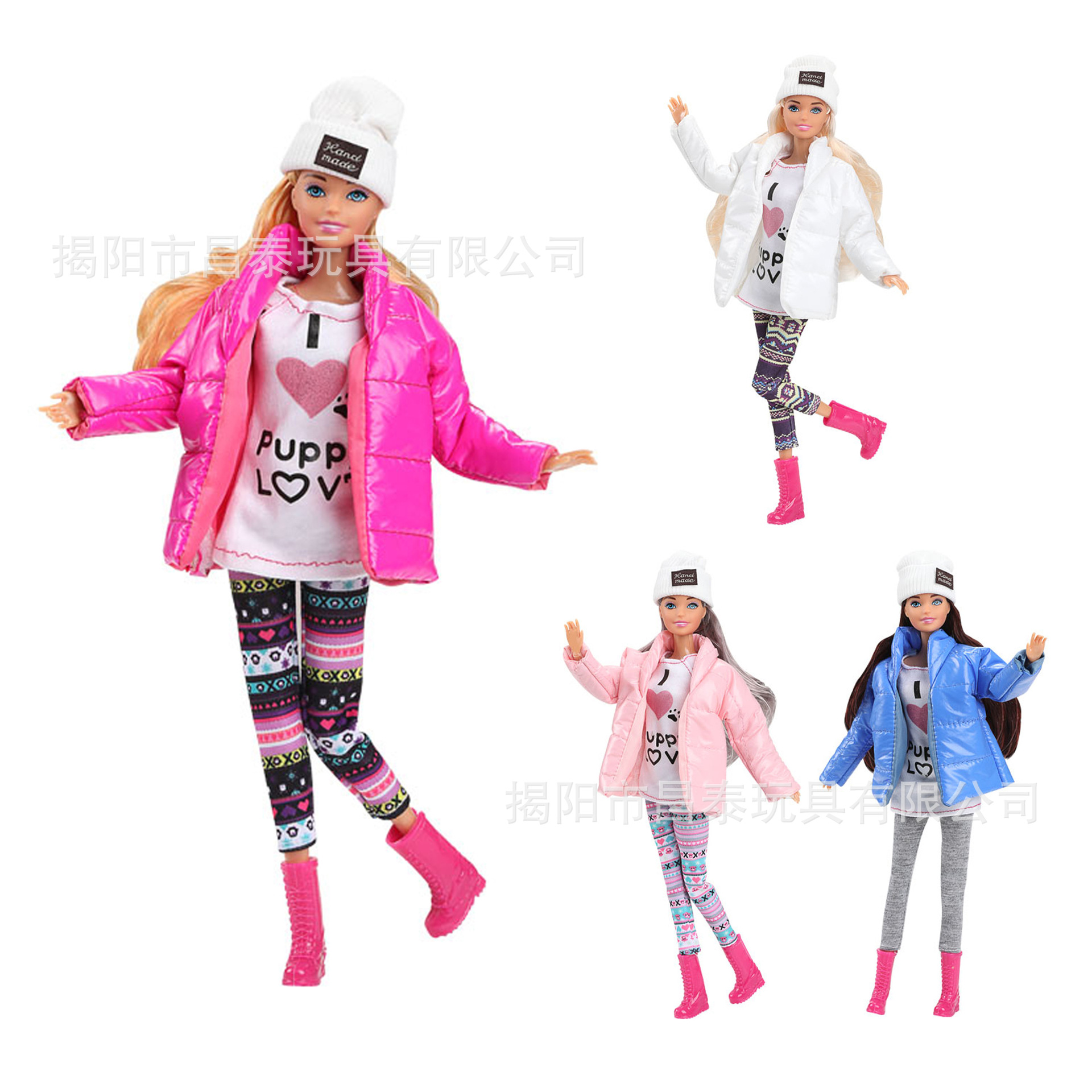 Cross-Border Bagged 31.15cm Barbie Doll Fashion Winter down Jacket Set Girls Play House Toys