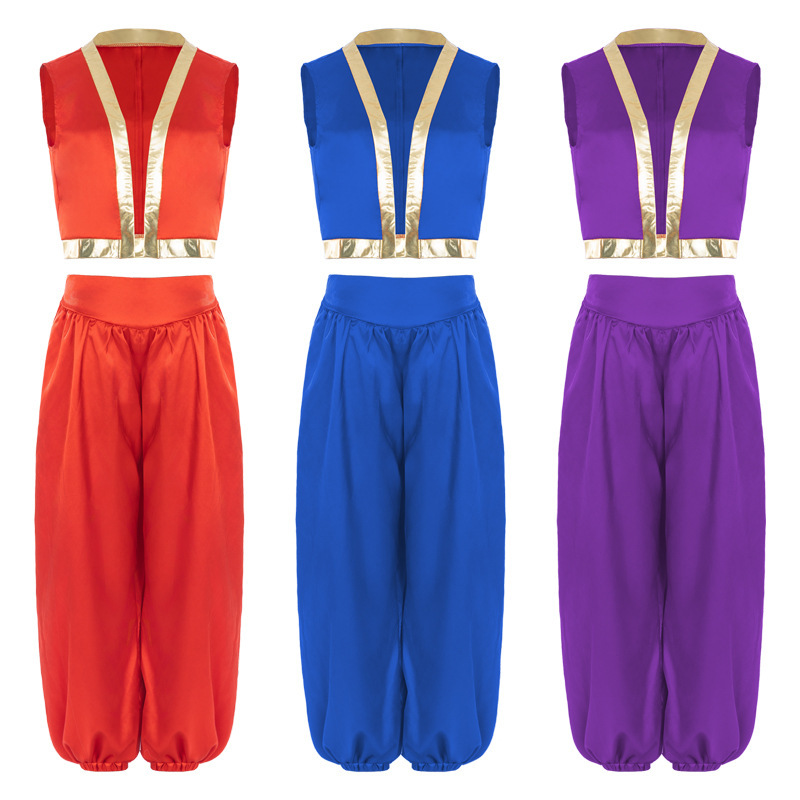 Cross-Border New Style Egyptian Prince Cosplay Lantern Pants Set Halloween Stage Performance Costume