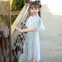 女童旗袍夏装中国风洋气2025新款童裙女孩复古超仙气连衣裙民族风