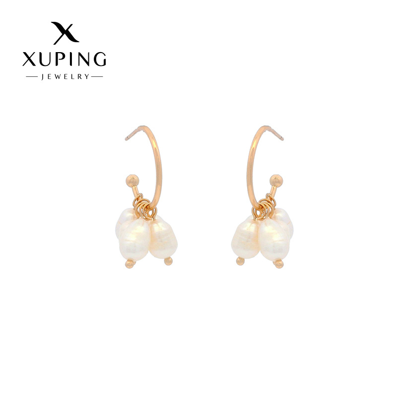 Luz de lujo de alto grado retro temperamento pendientes de la borla pendientes de abalorios de la perla artificial barroca de la joyería de Xuling