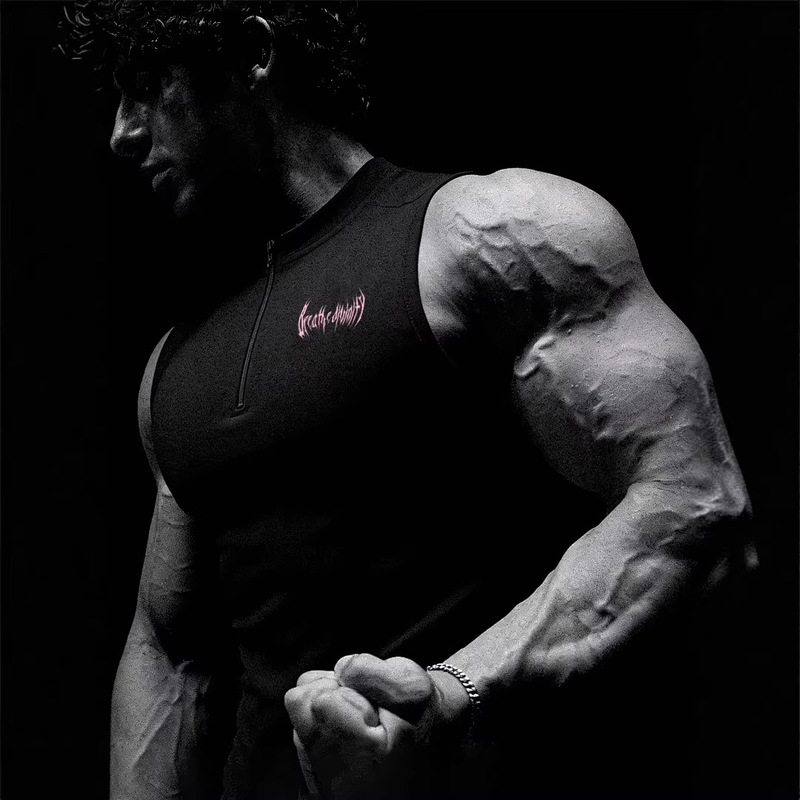 Breathedivinity Trendy Brand Vest Fitness Vest Men's Training Cycling Compression Fitness Clothing High Elasticity T-Shirt