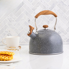 跨境新款鳴笛燒水壺摺疊柄2.5L泡茶沖奶煮水亞馬遜鳴音水壺kettle