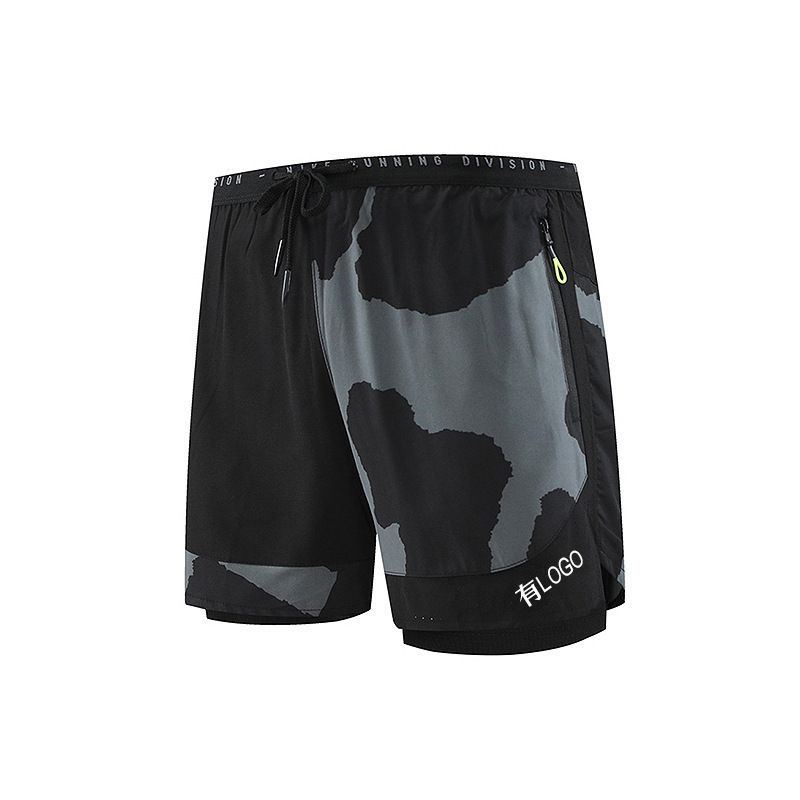 Brand in stock Camouflage Track and Field with Inner Pocket Shorts Men's Summer All-match Loose Sports Basketball Three-part Pants Trendy