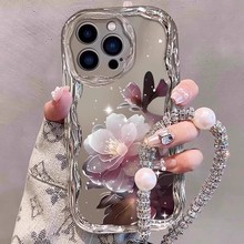 粉色花朵适用苹果iPhone17promax手机壳新款荣耀80创意个性保护套